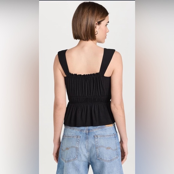 PAIGE Laureth Smocked Puff Sleeve Top – Black | NWT | Size S - Picture 3 of 8